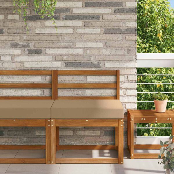 vidaXL Coj&iacute;n para sof&aacute; de exterior Taup&eacute; 60 x 60 x 8 cm Poli&eacute;ster