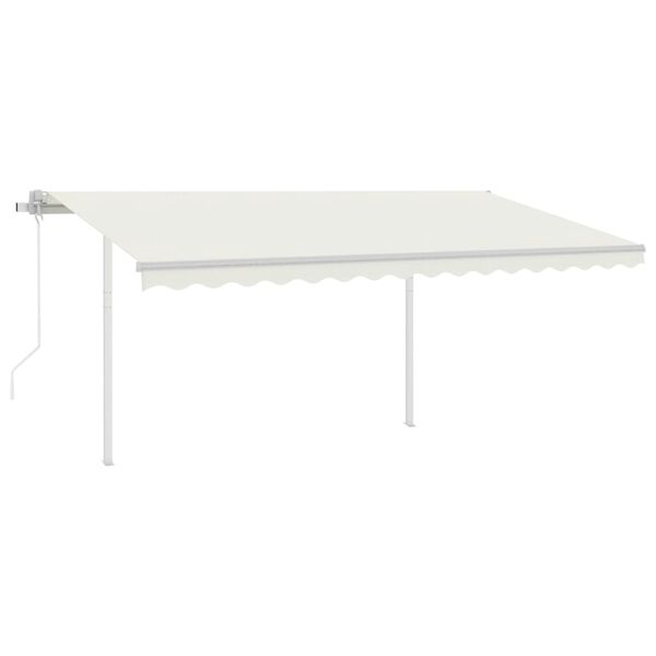 vidaXL Toldo autom&aacute;tico con LED y sensor de viento crema 4x3,5 m