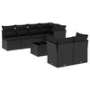 vidaXL Set de sof&aacute;s de jard&iacute;n 8 piezas y cojines rat&aacute;n sint&eacute;tico negro
