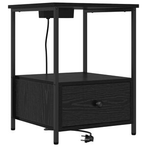 vidaXL Armario de Noche Roble Negro 42 x 41 x 56 cm