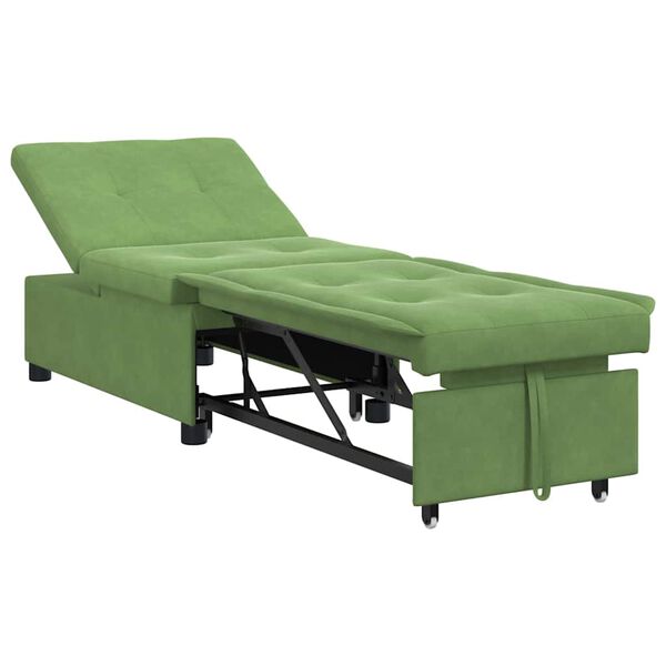 vidaXL Sofá Cama Verde claro 67 x 194 x 38 cm Terciopelo
