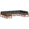 vidaXL Conjunto de sof&aacute;s de exterior 9 pcs Natural y Antracita