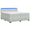 vidaXL Cama con Base Tapizada, Colch&oacute;n y Luz LED Gris Claro