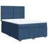 vidaXL Cama box spring con colch&oacute;n tela azul 160x200 cm