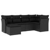 vidaXL Set de sof&aacute;s de jard&iacute;n 6 piezas y cojines rat&aacute;n sint&eacute;tico negro