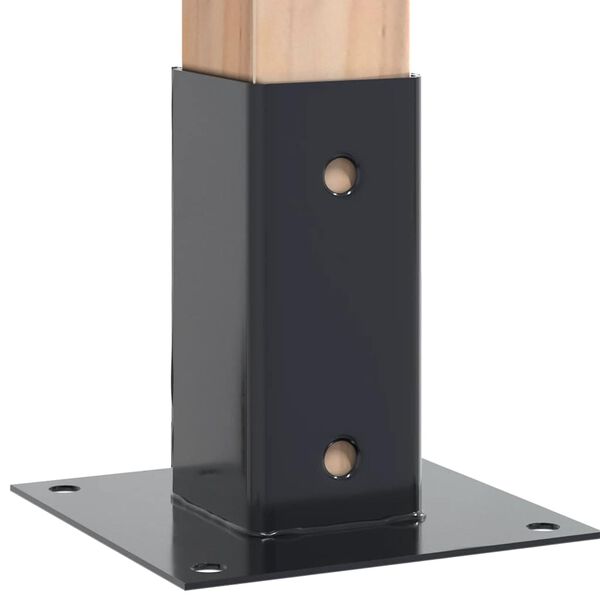 vidaXL Bases para postes cuadradas 12 uds. Antracita 61x61 mm