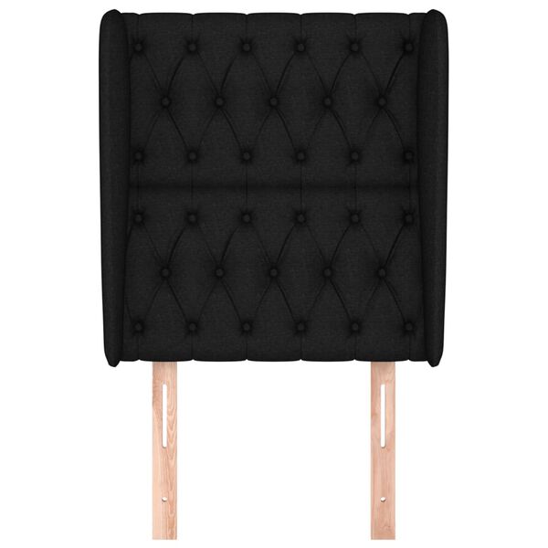 vidaXL Cabecero con orejas de tela negro 83x23x118/128 cm