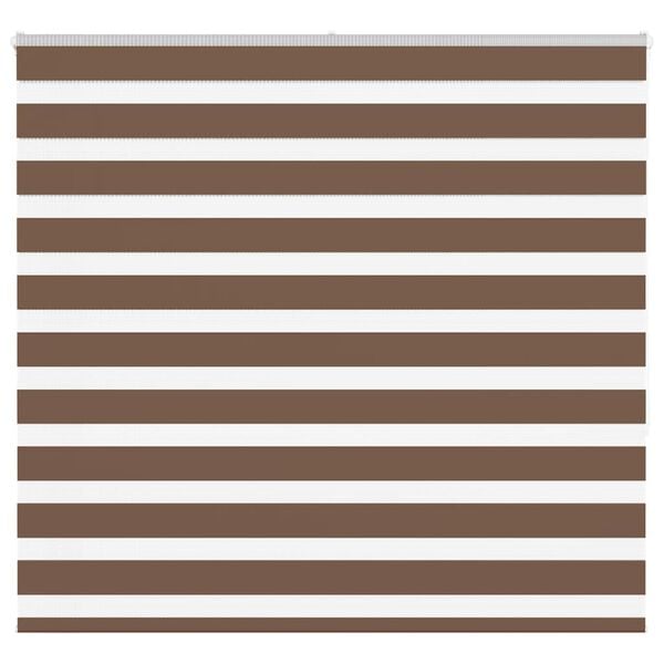 vidaXL Estor cebra marr&oacute;n 155x150 cm tejido ancho 150,9 cm poli&eacute;ster