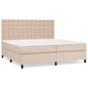 vidaXL Cama box spring con colch&oacute;n cuero sint&eacute;tico capuchino 200x200cm