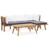 vidaXL Juego de muebles de jard&iacute;n 5 pzas madera maciza de acacia