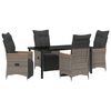 vidaXL Conjunto de Comedor de Jard&iacute;n 5 uds. Gris rat&aacute;n sint&eacute;tico