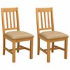 vidaXL Silla de comedor VENLO 2 uds. Madera de Roble S&oacute;lido Beige