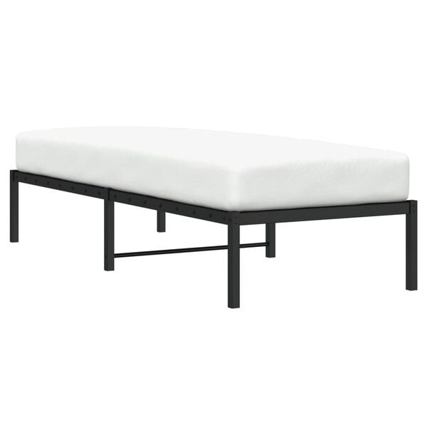 vidaXL Estructura de cama sin colchón metal negro 75x190 cm