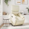 vidaXL Sill&oacute;n reclinable elevable cuero artificial color crema