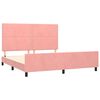 vidaXL Estructura de cama sin colch&oacute;n terciopelo rosa 160x200 cm