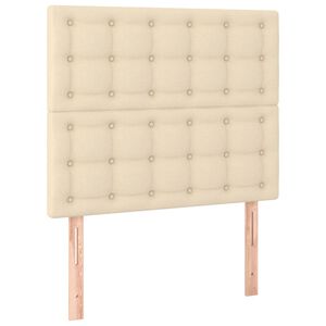 vidaXL Cabecero de cama de tela color crema 80x5x118/128 cm