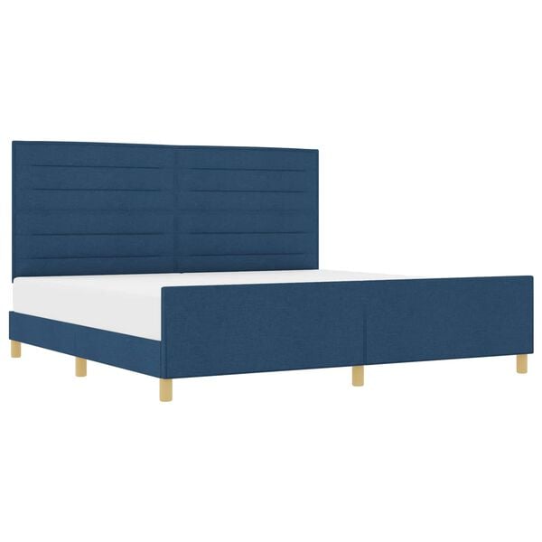 vidaXL Estructura de cama con cabecera Azul 200 x 200 cm tela