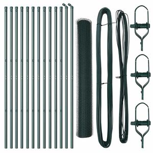 vidaXL Poste de Valla Verde 25 x 1 m (malla de 25 mm) Acero