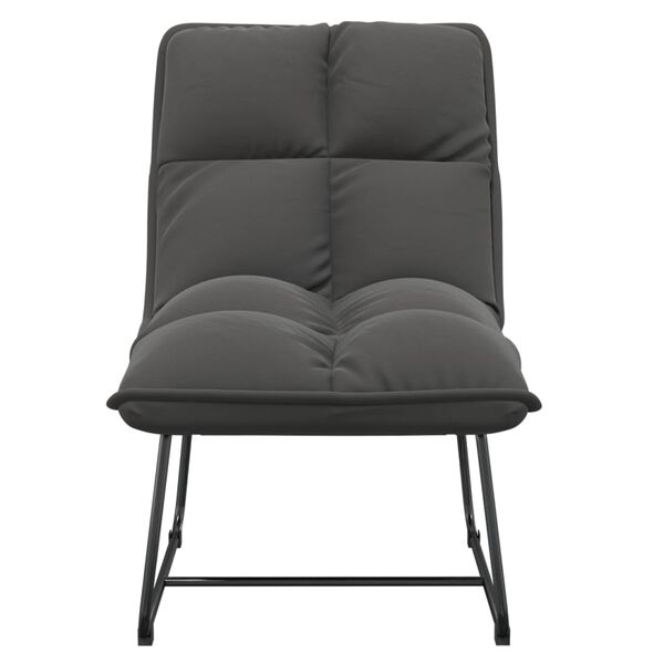 vidaXL Silla de descanso con estructura de metal terciopelo gris oscuro