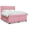 vidaXL Cama box spring con colch&oacute;n terciopelo rosa 180x200 cm