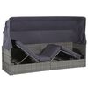 vidaXL Cama de jard&iacute;n con toldo 205x62 cm rat&aacute;n sint&eacute;tico gris
