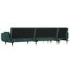 vidaXL Sofá cama en forma de L terciopelo verde oscuro 275x140x70 cm
