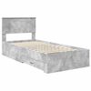 vidaXL Estructura de cama con cabecera Gris Concreto 90 x 190 cm