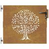 vidaXL Puerta de jardín acero corten diseño árbol 85x75 cm