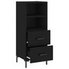 vidaXL Aparador de madera contrachapada negro 34,5x34x90 cm