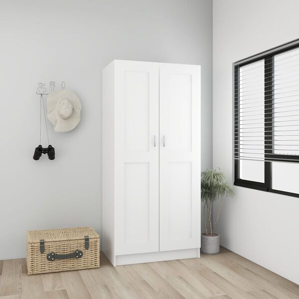 vidaXL Armario de madera contrachapada blanco 82,5x51,5x180 cm