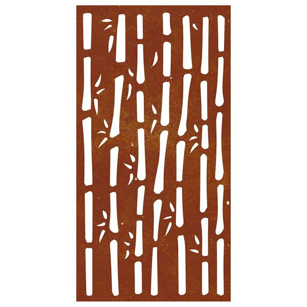 vidaXL Adorno de pared de jard&iacute;n acero corten dise&ntilde;o bamb&uacute; 105x55 cm