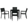 vidaXL Conjunto de Comedor de Jard&iacute;n 5 pcs Negro