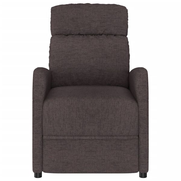 vidaXL Sill&oacute;n reclinable el&eacute;ctrico tela marr&oacute;n oscuro