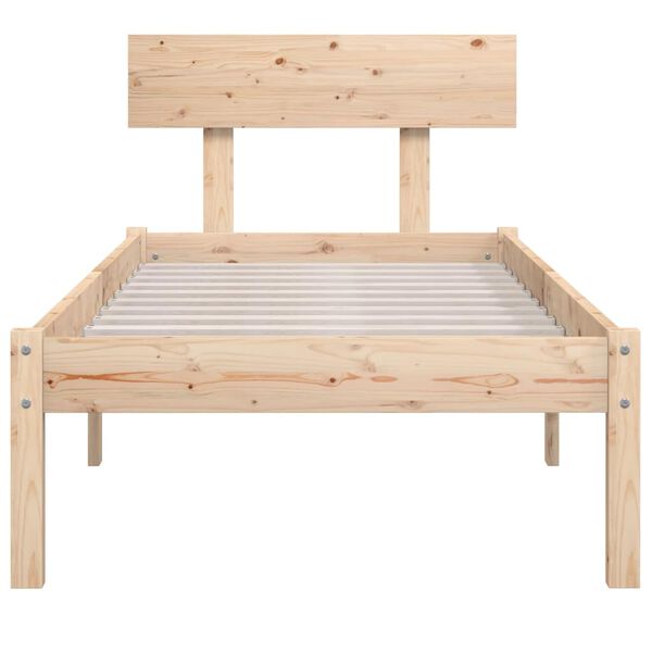 vidaXL Estructura de cama sin colch&oacute;n madera maciza 90x200 cm