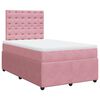 vidaXL Cama box spring con colch&oacute;n terciopelo rosa 120x200 cm