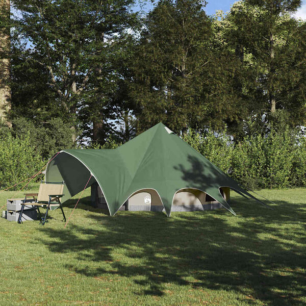 vidaXL Tienda tipi con techo Verde y Gris 600 x 600 x 347 cm