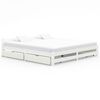vidaXL Estructura de cama sin colch&oacute;n madera maciza blanco 200x200 cm