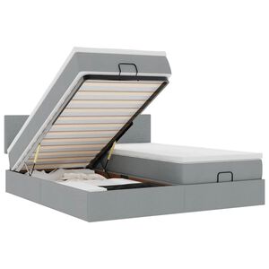 vidaXL Estructura de cama otomana colchones tela gris claro 180x200cm