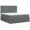 vidaXL Cama box spring con colch&oacute;n Gris oscuro 140 x 190 cm Tela