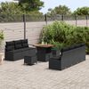 vidaXL Conjunto de sof&aacute;s de jard&iacute;n 10 pcs Negro rat&aacute;n sint&eacute;tico