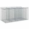 vidaXL Cama elevada de gavi&oacute;n 2 uds. 200 x 100 x 100 cm Plateado