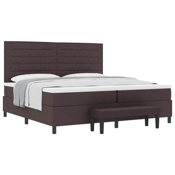 vidaXL Cama tipo Box Spring Marr&oacute;n Oscuro 200 x 200 cm tela