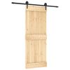 vidaXL Puerta Corredera Natural y negro 80 x 210 cm