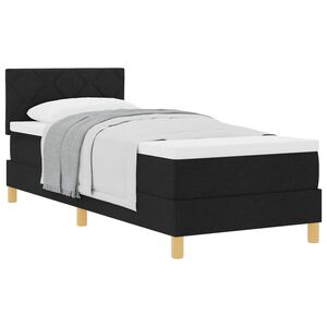 vidaXL Cama tipo Box Spring con coj&iacute;n Manual Negro 80 x 200 cm tela