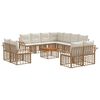 vidaXL Conjunto de sof&aacute;s de exterior 12 uds. 11 plaza Natural y Crema