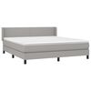 vidaXL Cama box spring con colch&oacute;n tela gris claro 180x200 cm