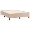 vidaXL Cama box spring colch&oacute;n LED cuero sint&eacute;tico capuchino 140x200cm