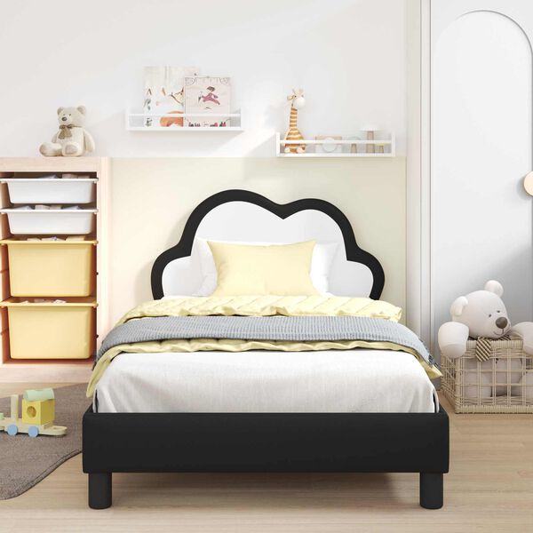 vidaXL Estructura de cama con cabecera Negro 80 x 200 cm PU