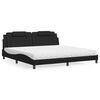 vidaXL Cama Viana con colch&oacute;n cuero sint&eacute;tico negro 200x200 cm