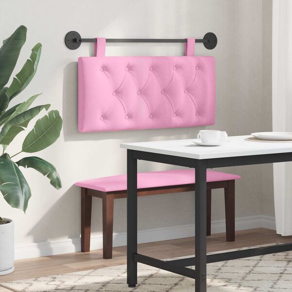 vidaXL Cabecera Colgante Montaje en la pared Rosa 100 x 55 x 7 cm tela